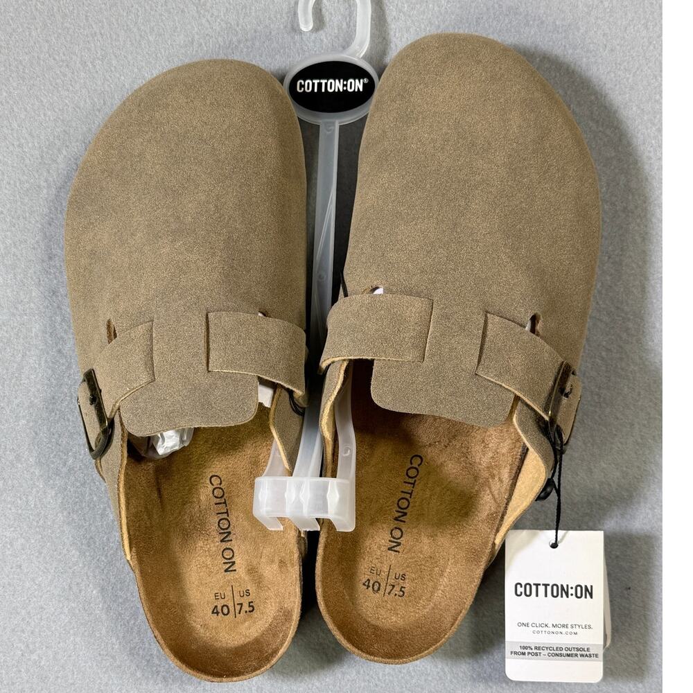 Cotton on Men's Closed Toe Buckle Slide - Taupe 7.5 $40